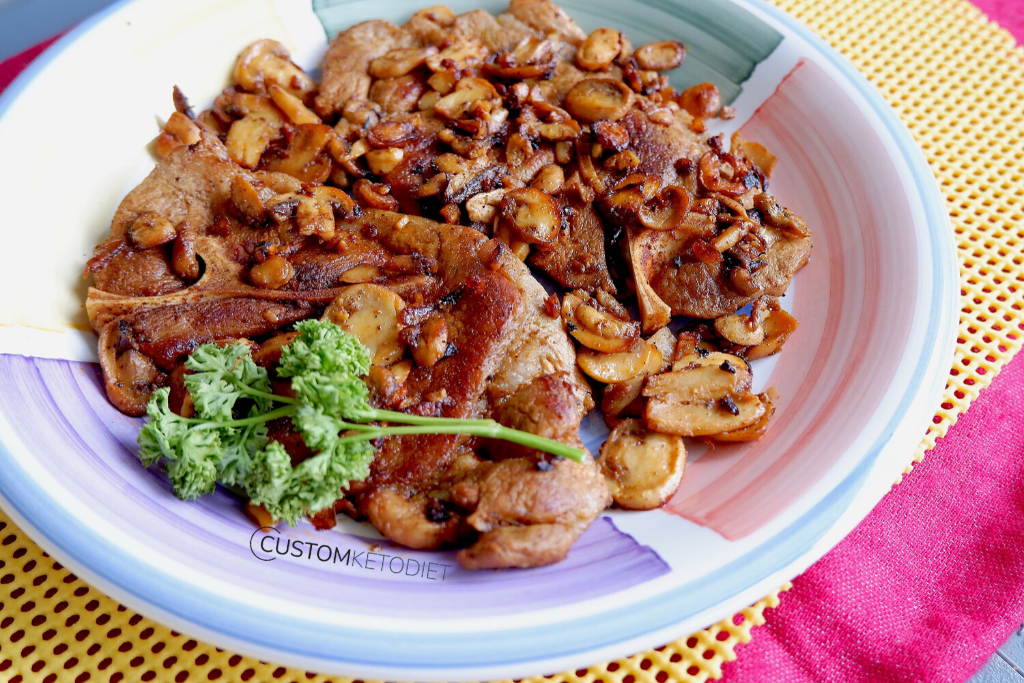 Keto Pork Steak With Garlic Butter Mushroom