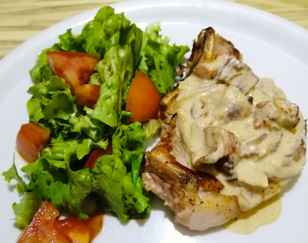keto onion bacon pork chop