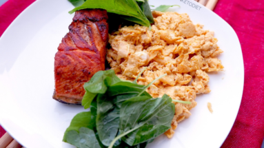 Keto Fried Salmon with Scrambled Eggs