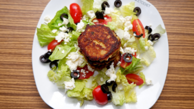 Keto Crab Cakes and Feta Cheese Salad