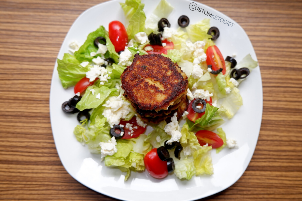 Keto Crab Cakes and Feta Cheese Salad